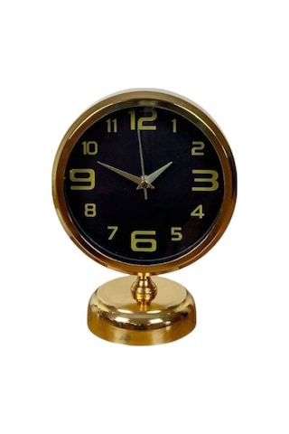 Büro Ev Ofis Hediyesi İçin 20x25cm Golden Metal Masa Saati Diğer