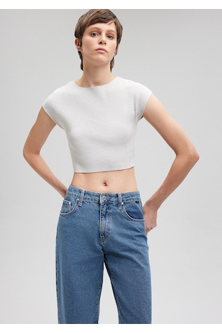 Mavi - Gri Crop Triko Top 1710426-86685 Gri