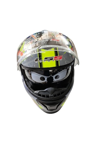 Ls5 Helmets Çeneden Açılır Kask Vizörlü Nardo Gri - Sarı Gri