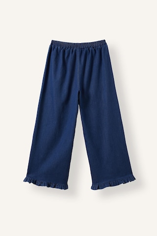 Defacto Fırfır Paçalı Kalp Nakışlı Wide Leg Pantolon Kız Bebek I3988a526wnnm33 Mavi-nm33