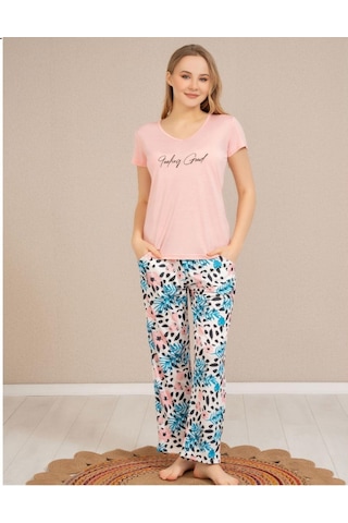 Baha Perfect Club Kadın Bisiklet Yaka Kısa Kol Pijama Takımı 4371 - 1 Adet Pembe