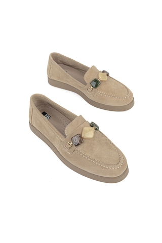 Ziya, Kadın Hakiki Deri Loafer Ayakkabı 161359z710 Bej 161359z710 340
