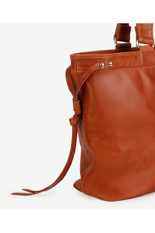 Yargıcı Kolon Detaylı Deri Omuz Çanta 25kkcn3076x 057 Kahverengi
