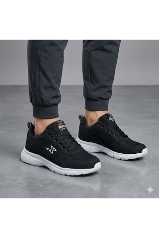 Xstep Unisex 36-47 Numara Arası Rahat Günlük Tekstil Spor Ayakkabı Siyah - Beyaz