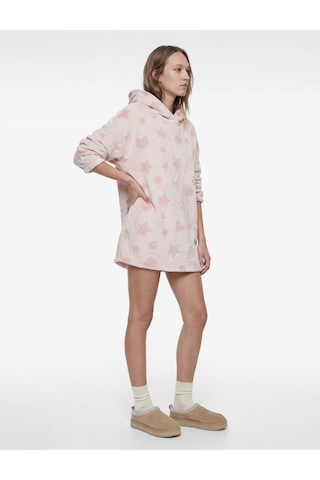 Koton Kapüşonlu Uzun Kollu Cepli Oversize Peluş Sabahlık Pembe 6wlk70007mk Gül