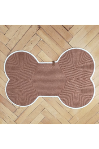 Taba-krem Kedi Köpek Kemik Şekli Mama Altlığı