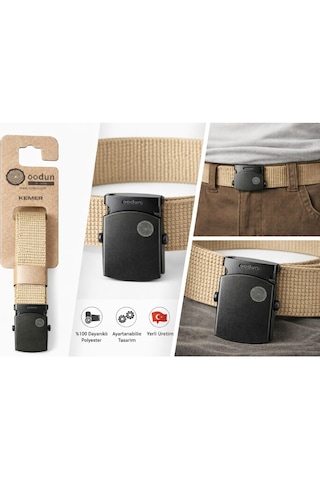 Oodun Unisex Ayarlanabilir Kemer 120 Cm Dayanıklı, Hafif, Outdoor & Günlük Kullanım Bej