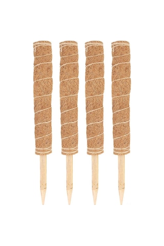 Qingmipy 4 Adet 45cm Hindistan Cevizi Lifli Bitki Tırmanma Desteği - Saksı Bitkileri İçin Pratik Destek Çubuğu