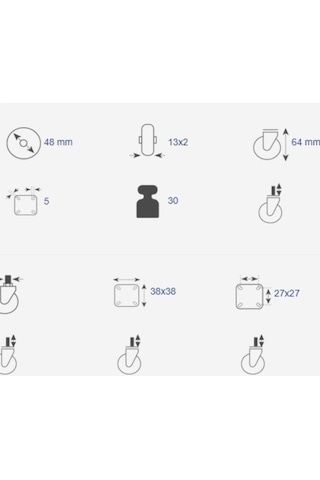 Gülormanürünleri Hts 421 Pls Büyük Frenli Tablalı Teker(4 Adet)