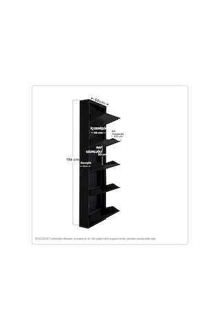 5'li Metal Ayakkabılık - Siyah