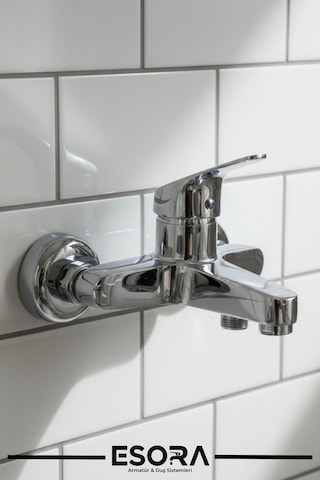Modern Mix Krom Kaplama Banyo Duş Bataryası Musluğu Çeşmesi