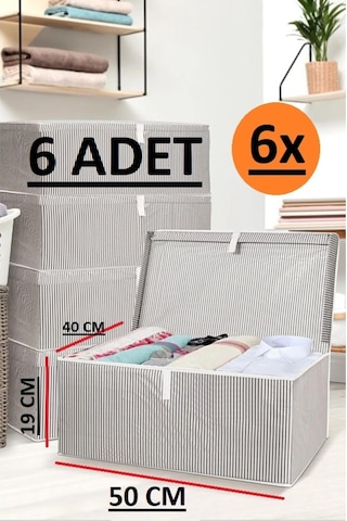Yegge 6 Adet Set Baza Ve Çekyat Tipi Kutu Duvarlı Kalın Hurç 50x40x19 Baza Altı Hurç Çok Amaçlı Kutu Hurç Yegge Baza