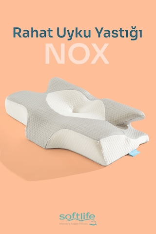 Visco Nox Omuz Önleyici Ortopedik Visko Yastık 64 x 38 x 12.5 CM Beyaz