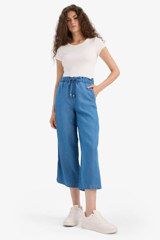 Defacto Pull On Culotte Yüksek Esnek Belli Tensel Yıkamalı İnce Jean Pantolon D8241ax25smnm28 Mavi