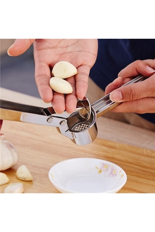 Pazly Cbtx Paslanmaz Çelik Kalın Sarımsak Ezicisi Manuel Sarımsak Presi Gümüş