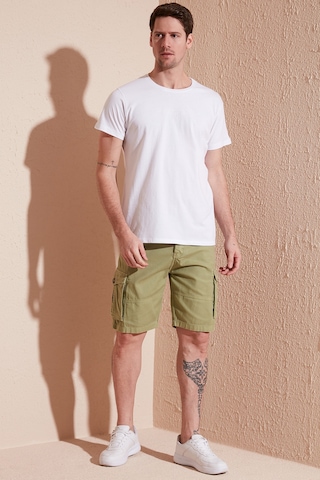 Buratti Pamuklu Slim Fit Bisiklet Yaka Erkek T Shirt 541Tactical Beyaz