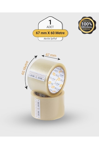 1 Koli Koli Bandı 60mm X 67mt Güçlü Yapışkan 60 Adet