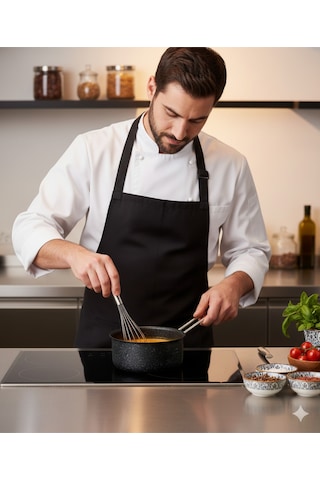 Polochef Granit Sütlük Ve Sosluk 14 Cm Siyah İndüksiyonlu Mini Tencere Diğer