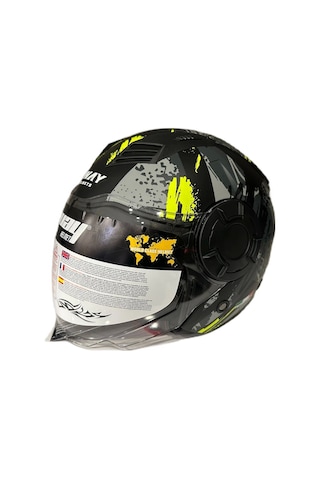 Sway SW-766 Matt Poison Açık Kask Gri - Sarı - Siyah