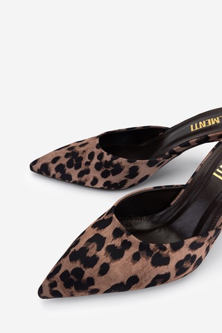 Valmenti Kadın Tekstil Leopar Topuklu Terlik 932 A119 Bn Trlk Y26 Leopar Saten Çok Renkli