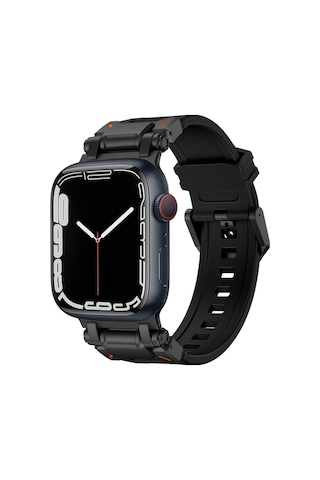 Novahub İos Watch Uyumlu Se 44mm Explorer Tpu Saat Bandı Siyah Siyah, Yeni Tasarımi