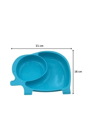 Sanec Sevimli Fil Model Desenli Yemek Bebek Mama Kabı Bölmeli Tabak Çok Renkli