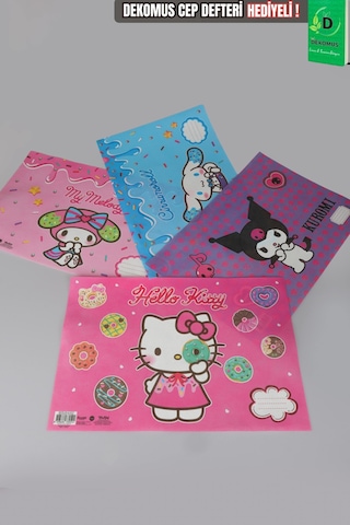 X Dekomus Lisanslı Hello Kitty,cinnamorol,my Melody,kuromi Best Friends 4 Adet Beslenme Örtüsü Diğer