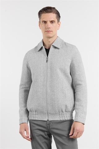 İmza Gri Polo Yaka Tam Astar Casual Slim Fit Kaşe Mont 1007255106