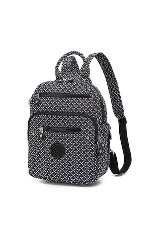 Smart Bags Günlük Küçük Boy Su Geçirmez Krınkıl Kumaş Kadın Sırt Çantası Siyah/beyaz