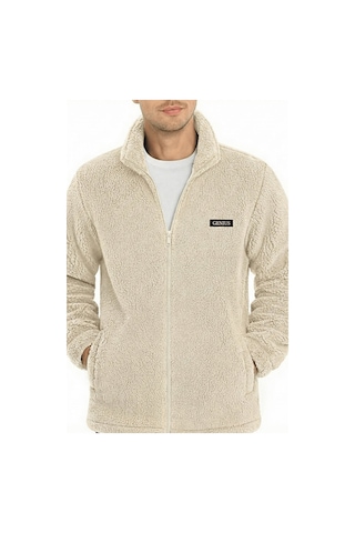 Genius Store Oversize Peluş Sweatshirt Erkek Polar Sweatshirt Erkek Sweatshirt Oversıze-peluss Ekru