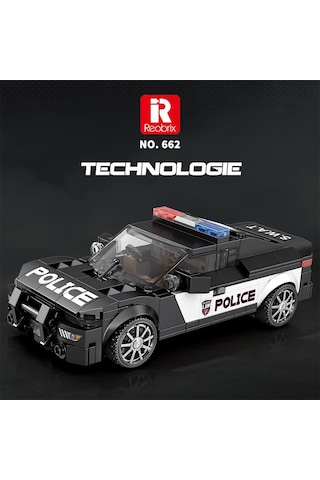 Reobrix Technic 662 Dodge Challenger Polis Arabası Yaratıcı Yapı Blok Seti Building Blocks Ram Police Car - 372 Parça