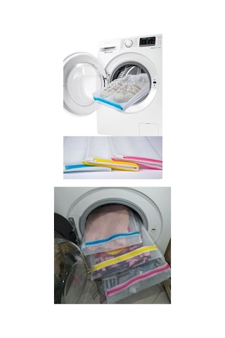 3& 39 Lü Çamaşır Yıkama Filesi Set Renkli Fermuarlı Pratik Çamaşır Yıkama Filesi Seti 3 Boy Renkli