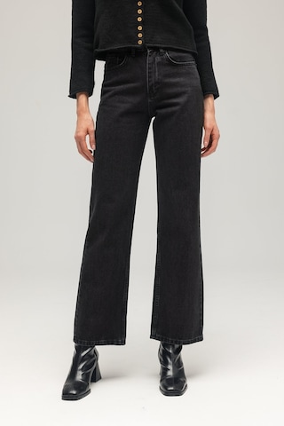Saade Kadın Yüksek Bel Mary Vintage Straight Fit Jean Pantolon Antrasit