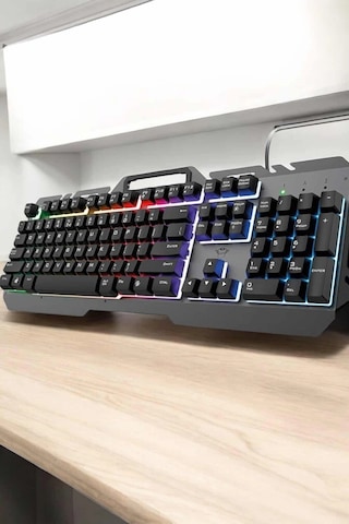 Bay Q Klavye Rgb Işıklı Klavye Ve Mouse Seti Kablolu Mouse Najmaddin 97356326