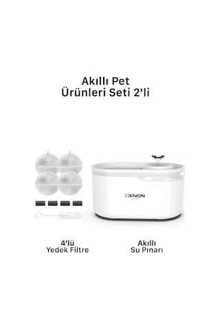Xenon Smart Akıllı Otomatik Ultra Sessiz Su Pınarı Led Işıklı Su Şelalesi Ve Yedek Filtre 2'li Pet Seti
