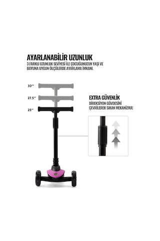 Işıklı Scooter Mor Renksiz
