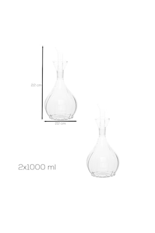 Porsima 410 2li Borosilikat Cam Yağdanlık Yağlık Sirkelik 1000ml Şeffaf
