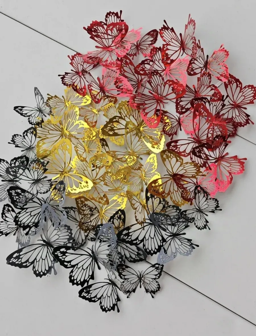 Galerea Prazdnıka Dekorasyon Ve Süsleme İçin 3d Kelebek Çıkartmaları 340292399 Siyah