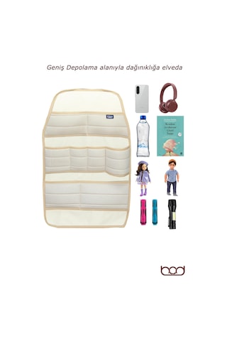 Bod Ecolux Serisi Taytüyü Araba Oto Koltuk Arkası Eşya Düzenleyici Araç İçi Organizer Bej