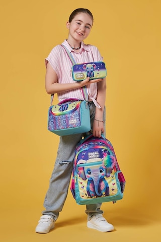 Coral High Kids Pembe Turkuaz Fil Desenli 3 Lü Okul Çanta Seti Set0123650