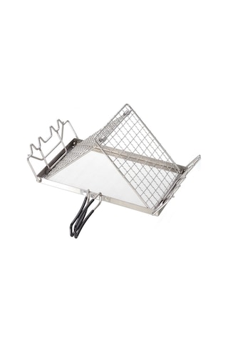 Jeehugo Stahl Çelik Islak Ekmek Izgara, Ev Ve Çıktı Kullanımı, Et Ve Şiş Kebabı Pişirme, Dağ Şekli, Hafif Ve Konforlu Gümüş