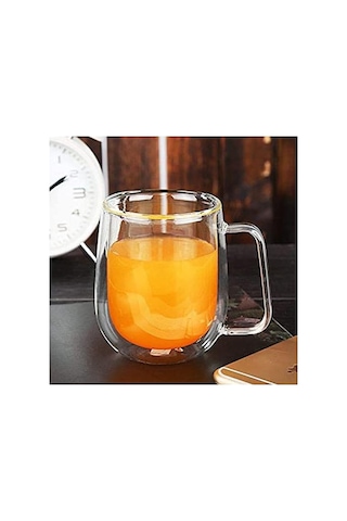 Vicloon Çift Duvar Cam Kupa, Isı Yalıtımlı Bardak Bardak, Saplı 250 Ml, Çay Su Bardakları, Kahve, Süt, Cappuccino, Espresso, Şeffaf Bira, 2'li Set Aeropress
