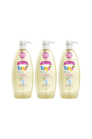 Uni Baby Boyasız Bebek Saç Ve Vücut Şampuanı 3 x 900 ML