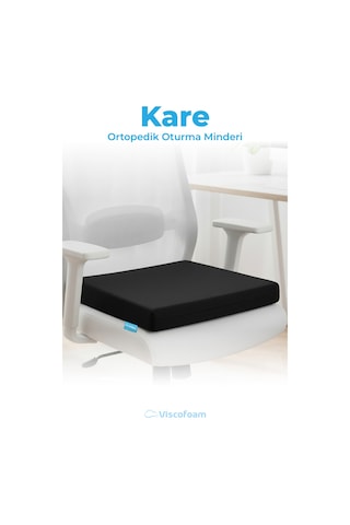 Viscofoam Kare Visco Ortopedik Oturma Minderi - Siyah