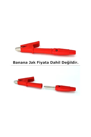 4 Adet Pro Krokodil 4mm Banana Jak Girişli 2 Kırmızı 2 Siyah