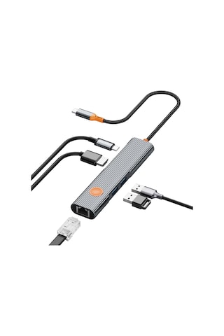 Wiwu Wi-hb005 Travel Serisi 5in1 Hdmı 4k 60hz Rj45 + 100w Pd Type-c Hub Bağlantı İstasyonu Gri
