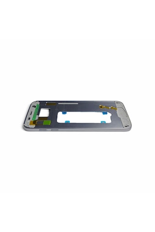 G930 Orta Kasa Galaxy S7 Uyumlu Siyah Renk Orta Kasa Çerçeve + Ses Açma On Off Tuş Plastik Kamera Camı Koyu Gri Gri - Siyah