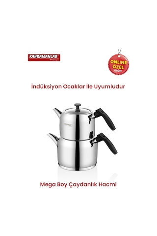 Kahramanlar Delux Mega Boy Black Çaydanlık Takımı Siyah