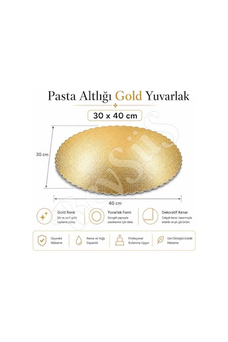 Pasta Altlığı Gold Yuvarlak 30x40 Cm