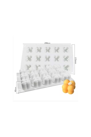 Silikon Çoklu Bubble Mum Kalıbı 15 Li Küçük Boy